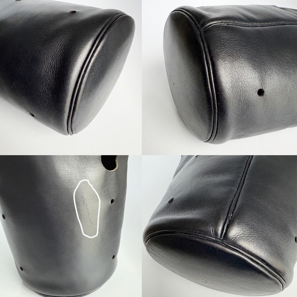 Hermes Mangeoire Bag Tote Black Box Calf Leather Feed Bucket Bag Vintage 60s - Picture 14 of 14
